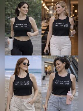 Black Sleeveless Crop Top